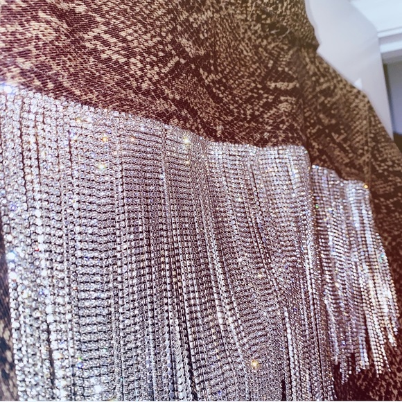 Custom Made Rhinestone Fringe Snakeskin Jacket 🌈 - Picture 3 of 5